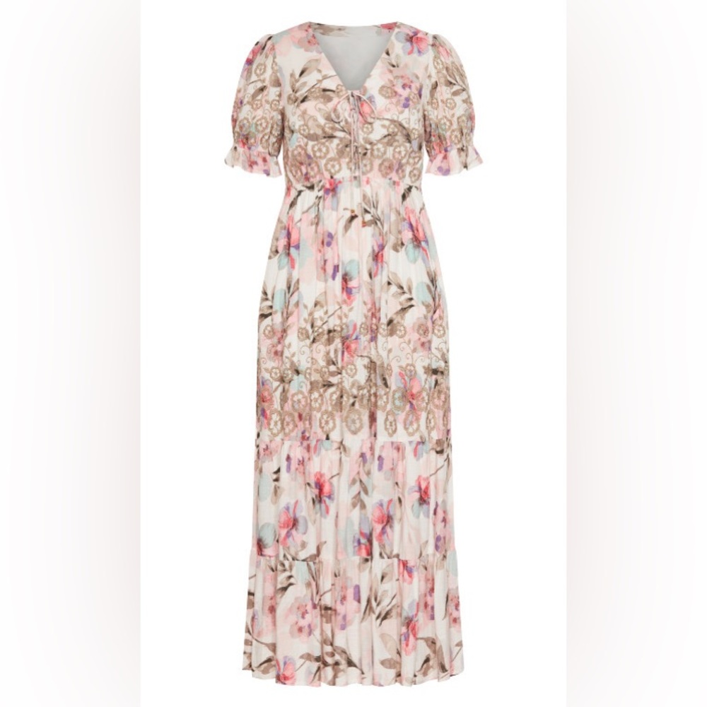 Avenue - ARNA YORK - Emelia Print Maxi Dress - garden Size: 26/28 3X - Picture 4 of 5